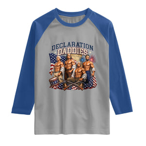 1776 America Declaration Daddies Patriotic Raglan Shirt Funny Buff Founding Fathers Muscular Patriots