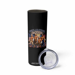 1776 America Declaration Daddies Patriotic Skinny Tumbler Funny Buff Founding Fathers Muscular Patriots