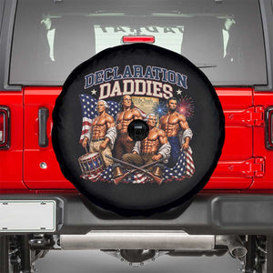 1776 America Declaration Daddies Patriotic Spare Tire Cover Funny Buff Founding Fathers Muscular Patriots