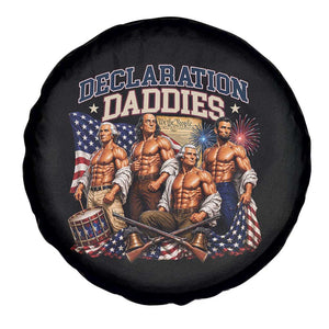 1776 America Declaration Daddies Patriotic Spare Tire Cover Funny Buff Founding Fathers Muscular Patriots