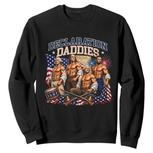 1776 America Declaration Daddies Patriotic Sweatshirt Funny Buff Founding Fathers Muscular Patriots