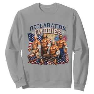 1776 America Declaration Daddies Patriotic Sweatshirt Funny Buff Founding Fathers Muscular Patriots
