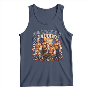 1776 America Declaration Daddies Patriotic Tank Top Funny Buff Founding Fathers Muscular Patriots