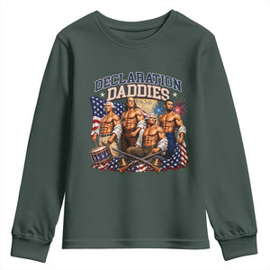 1776 America Declaration Daddies Patriotic Youth Sweatshirt Funny Buff Founding Fathers Muscular Patriots