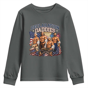 1776 America Declaration Daddies Patriotic Youth Sweatshirt Funny Buff Founding Fathers Muscular Patriots