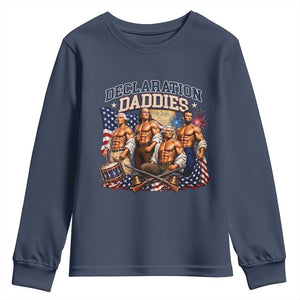1776 America Declaration Daddies Patriotic Youth Sweatshirt Funny Buff Founding Fathers Muscular Patriots