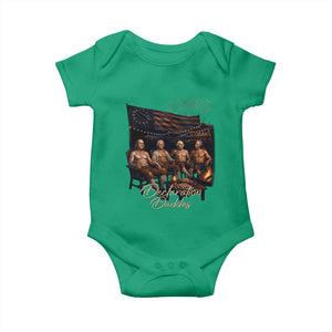 Declaration Daddies Campfire Gathering Graphic Baby Onesie Shirtless Founding Fathers Patriotic Summer 4th of July Celebration