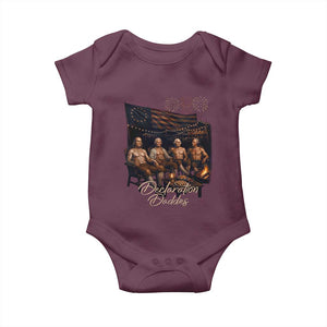 Declaration Daddies Campfire Gathering Graphic Baby Onesie Shirtless Founding Fathers Patriotic Summer 4th of July Celebration