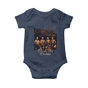 Declaration Daddies Campfire Gathering Graphic Baby Onesie Shirtless Founding Fathers Patriotic Summer 4th of July Celebration