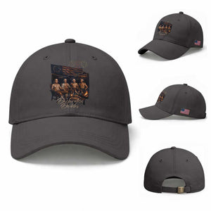 Declaration Daddies Campfire Gathering Graphic Baseball Cap Shirtless Founding Fathers Patriotic Summer 4th of July Celebration