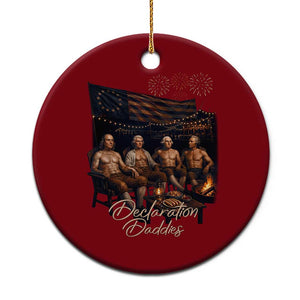 Declaration Daddies Campfire Gathering Graphic Ceramic Ornament Shirtless Founding Fathers Patriotic Summer 4th of July Celebration