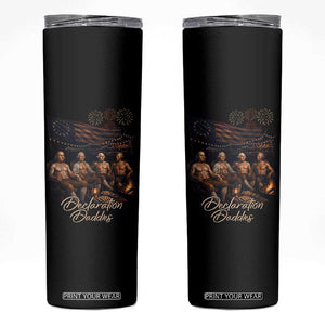 Declaration Daddies Campfire Gathering Graphic Skinny Tumbler Shirtless Founding Fathers Patriotic Summer 4th of July Celebration