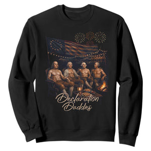 Declaration Daddies Campfire Gathering Graphic Sweatshirt Shirtless Founding Fathers Patriotic Summer 4th of July Celebration