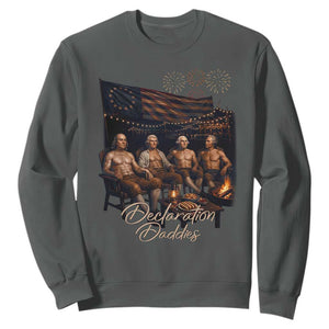 Declaration Daddies Campfire Gathering Graphic Sweatshirt Shirtless Founding Fathers Patriotic Summer 4th of July Celebration