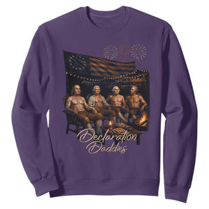 Declaration Daddies Campfire Gathering Graphic Sweatshirt Shirtless Founding Fathers Patriotic Summer 4th of July Celebration