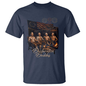 Declaration Daddies Campfire Gathering Graphic T Shirt Shirtless Founding Fathers Patriotic Summer 4th of July Celebration