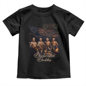 Declaration Daddies Campfire Gathering Graphic Toddler T Shirt Shirtless Founding Fathers Patriotic Summer 4th of July Celebration