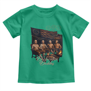 Declaration Daddies Campfire Gathering Graphic Toddler T Shirt Shirtless Founding Fathers Patriotic Summer 4th of July Celebration
