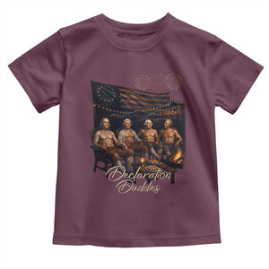 Declaration Daddies Campfire Gathering Graphic Toddler T Shirt Shirtless Founding Fathers Patriotic Summer 4th of July Celebration