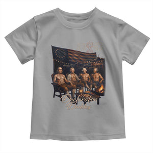 Declaration Daddies Campfire Gathering Graphic Toddler T Shirt Shirtless Founding Fathers Patriotic Summer 4th of July Celebration