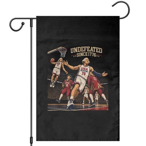 Undefeated Since 1776 George Washington Basketball Garden Flag Funny USA Dream Team Founding Fathers Slam Dunk Patriotic Sports