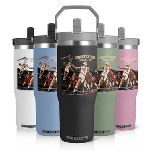 Undefeated Since 1776 George Washington Basketball Flip Straw Tumbler Funny USA Dream Team Founding Fathers Slam Dunk Patriotic Sports