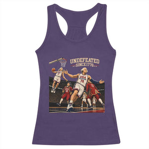 Undefeated Since 1776 George Washington Basketball Racerback Tank Top Funny USA Dream Team Founding Fathers Slam Dunk Patriotic Sports
