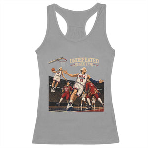 Undefeated Since 1776 George Washington Basketball Racerback Tank Top Funny USA Dream Team Founding Fathers Slam Dunk Patriotic Sports