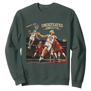 Undefeated Since 1776 George Washington Basketball Sweatshirt Funny USA Dream Team Founding Fathers Slam Dunk Patriotic Sports