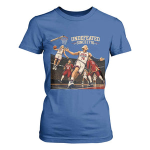 Undefeated Since 1776 George Washington Basketball T Shirt For Women Funny USA Dream Team Founding Fathers Slam Dunk Patriotic Sports