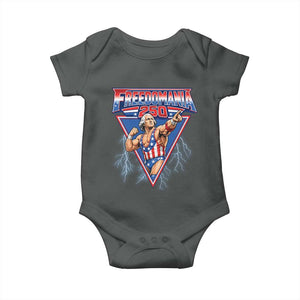 Freedomania 250 George Washington Wrestler Graphic Baby Onesie Funny Muscular President Lightning 1776 to 2026 Semiquincentennial
