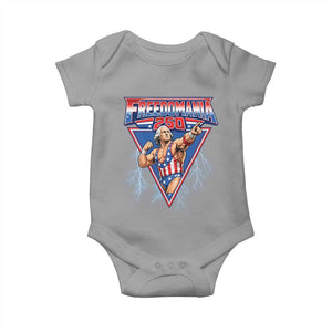 Freedomania 250 George Washington Wrestler Graphic Baby Onesie Funny Muscular President Lightning 1776 to 2026 Semiquincentennial