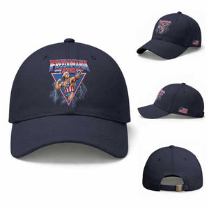 Freedomania 250 George Washington Wrestler Graphic Baseball Cap Funny Muscular President Lightning 1776 to 2026 Semiquincentennial
