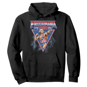 Freedomania 250 George Washington Wrestler Graphic Hoodie Funny Muscular President Lightning 1776 to 2026 Semiquincentennial