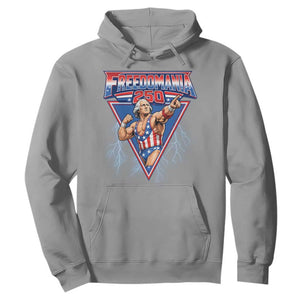 Freedomania 250 George Washington Wrestler Graphic Hoodie Funny Muscular President Lightning 1776 to 2026 Semiquincentennial