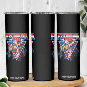 Freedomania 250 George Washington Wrestler Graphic Skinny Tumbler Funny Muscular President Lightning 1776 to 2026 Semiquincentennial