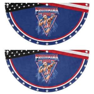 Freedomania 250 George Washington Wrestler Graphic Patriotic Fan Flag Funny Muscular President Lightning 1776 to 2026 Semiquincentennial