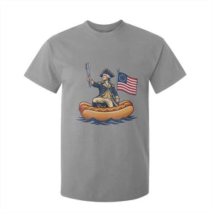 George Washington Crossing The Delaware on Hot Dog Boat T Shirt For Kid Funny BBQ Party 4th of July Graphic