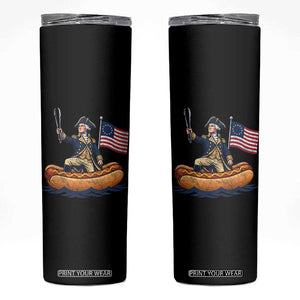 George Washington Crossing The Delaware on Hot Dog Boat Skinny Tumbler Funny BBQ Party 4th of July Graphic