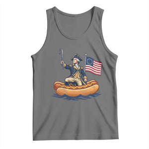 George Washington Crossing The Delaware on Hot Dog Boat Tank Top Funny BBQ Party 4th of July Graphic