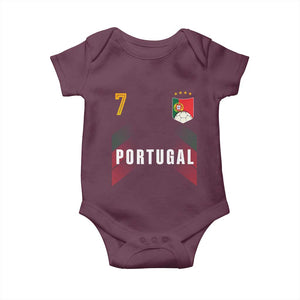 Portugal Soccer Fans Graphic Jersey Style Baby Onesie Proud Portuguese Football Lover