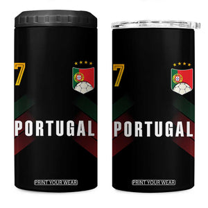 Portugal Soccer Fans Graphic Jersey Style 4 in 1 Can Cooler Tumbler Proud Portuguese Football Lover