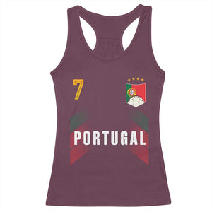 Portugal Soccer Fans Graphic Jersey Style Racerback Tank Top Proud Portuguese Football Lover