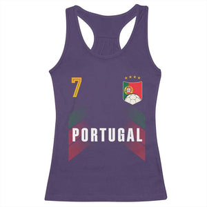 Portugal Soccer Fans Graphic Jersey Style Racerback Tank Top Proud Portuguese Football Lover