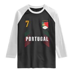 Portugal Soccer Fans Graphic Jersey Style Raglan Shirt Proud Portuguese Football Lover