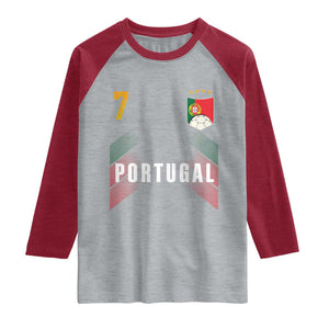 Portugal Soccer Fans Graphic Jersey Style Raglan Shirt Proud Portuguese Football Lover