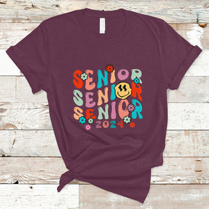 T Shirt Senior 2024 Class of 2024 Graduation High School TS02 Maroon Printyourwear