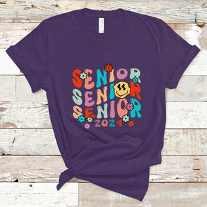 T Shirt Senior 2024 Class of 2024 Graduation High School TS02 Purple Printyourwear