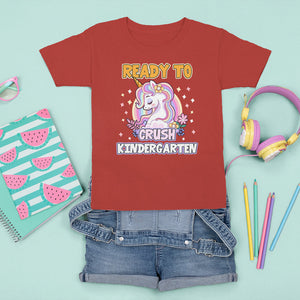Cute Kindergarten Unicorn T Shirt For Kid I'm Ready To Crush Kinder 1st Day Of School For Girls TS02 Red Printyourwear