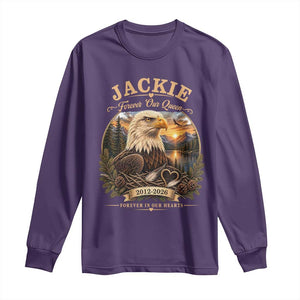 Jackie Forever Our Queen Bald Eagle Memorial Long Sleeve Shirt Big Bear Lake Crest Tribute Graphic TS02 Purple Print Your Wear